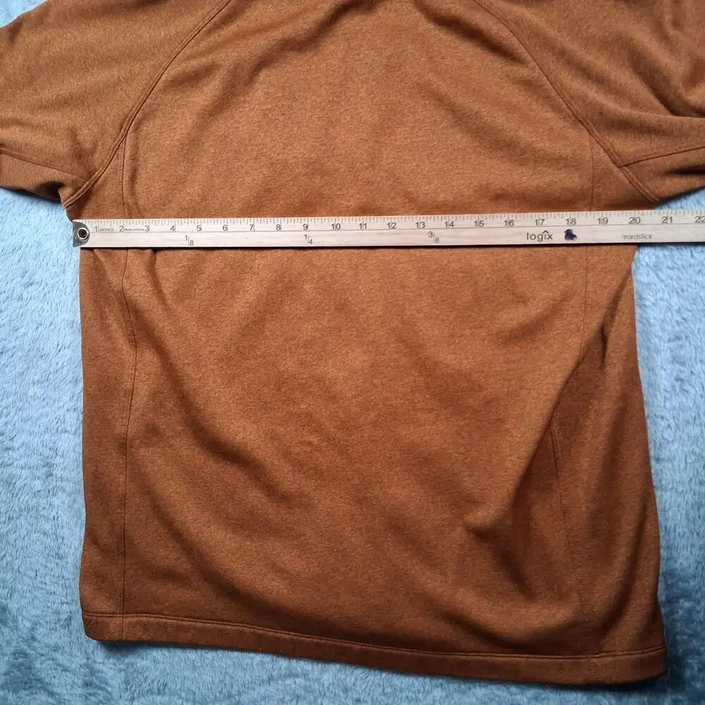 North Face Pullover Mens Large Orange Fleece Quarter Zip Hiking Chest Pocket